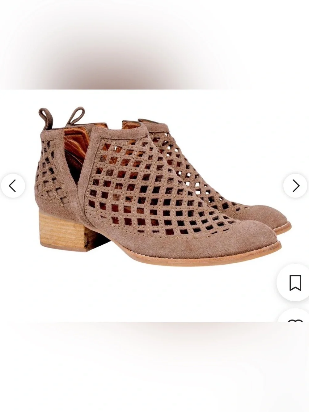 Jeffrey Campbell The Taggert Taupe Suede Open Weave Boho Leather Ankle Festival